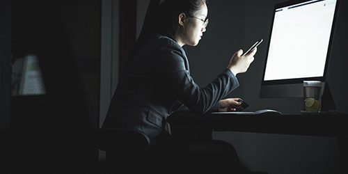 Staff sitting in the Office